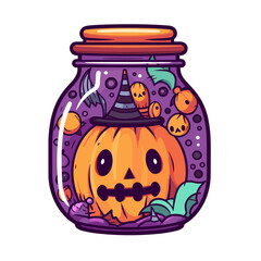 Scary jar vector clipart. Good for fashion fabrics, children’s clothing, T-shirts, postcards, email header, wallpaper, banner, events, covers, advertising, and more.