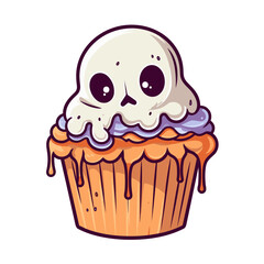 Scary cupcake vector clipart. Good for fashion fabrics, children’s clothing, T-shirts, postcards, email header, wallpaper, banner, events, covers, advertising, and more.
