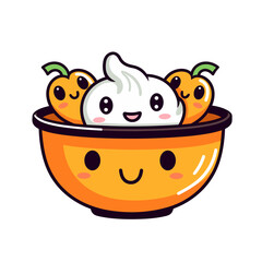 Cute scary bowl vector clipart. Good for fashion fabrics, children&rsquo;s clothing, T-shirts, postcards, email header, wallpaper, banner, events, covers, advertising, and more.