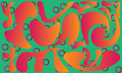 landscape futuristic  gradient collor design teamplate with blue green and orange color