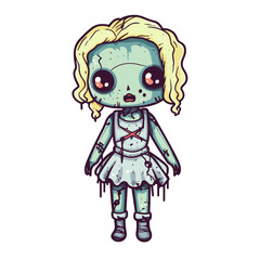 Cute scary toy Halloween character vector clipart. Good for fashion fabrics, children’s clothing, T-shirts, postcards, email header, wallpaper, banner, events, covers, advertising, and more.