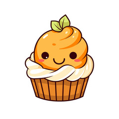 Autumn fall cupcake vector clipart. Good for fashion fabrics, children’s clothing, T-shirts, postcards, email header, wallpaper, banner, events, covers, advertising, and more.