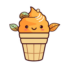 Autumn fall ice-cream vector clipart. Good for fashion fabrics, children’s clothing, T-shirts, postcards, email header, wallpaper, banner, events, covers, advertising, and more.