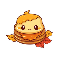 Autumn fall pancake vector clipart. Good for fashion fabrics, children&rsquo;s clothing, T-shirts, postcards, email header, wallpaper, banner, events, covers, advertising, and more.
