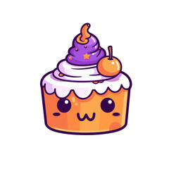 Halloween cake vector clipart. Good for fashion fabrics, children’s clothing, T-shirts, postcards, email header, wallpaper, banner, events, covers, advertising, and more.