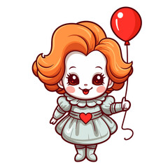 Cute scary toy Halloween character vector clipart. Good for fashion fabrics, children’s clothing, T-shirts, postcards, email header, wallpaper, banner, events, covers, advertising, and more.