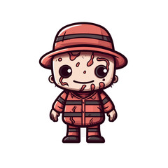 Cute scary toy Halloween character vector clipart. Good for fashion fabrics, children’s clothing, T-shirts, postcards, email header, wallpaper, banner, events, covers, advertising, and more.