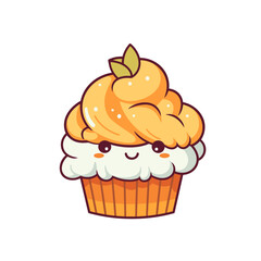 Autumn fall cupcake vector clipart. Good for fashion fabrics, children’s clothing, T-shirts, postcards, email header, wallpaper, banner, events, covers, advertising, and more.