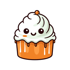 Autumn fall cupcake vector clipart. Good for fashion fabrics, children’s clothing, T-shirts, postcards, email header, wallpaper, banner, events, covers, advertising, and more.