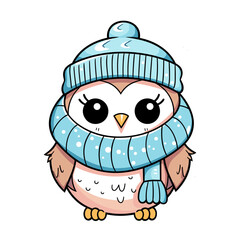 Winter owl vector clipart. Good for fashion fabrics, children’s clothing, T-shirts, postcards, email header, wallpaper, banner, events, covers, advertising, and more.