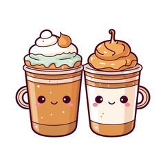 Coffee mugs vector clipart. Good for fashion fabrics, children’s clothing, T-shirts, postcards, email header, wallpaper, banner, events, covers, advertising, and more.