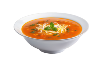 bowl of soup transparent, white background, isolate, png