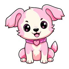 Pink dog vector clipart. Good for fashion fabrics, children’s clothing, T-shirts, postcards, email header, wallpaper, banner, events, covers, advertising, and more.