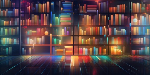 Abstract illustration of a bookstore. 