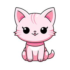 Cute pink cat vector clipart. Good for fashion fabrics, children’s clothing, T-shirts, postcards, email header, wallpaper, banner, events, covers, advertising, and more.