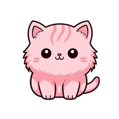 Cute pink cat vector clipart. Good for fashion fabrics, children’s clothing, T-shirts, postcards, email header, wallpaper, banner, events, covers, advertising, and more.