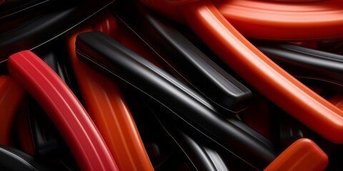 Abstract ilustration of black and red licorice.  