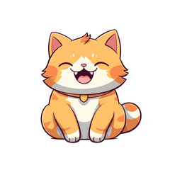 Happy cat vector clipart. Good for fashion fabrics, children’s clothing, T-shirts, postcards, email header, wallpaper, banner, events, covers, advertising, and more.