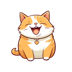 Cute happy cat vector clipart. Good for fashion fabrics, children’s clothing, T-shirts, postcards, email header, wallpaper, banner, events, covers, advertising, and more.