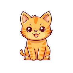 Cute happy cat vector clipart. Good for fashion fabrics, children’s clothing, T-shirts, postcards, email header, wallpaper, banner, events, covers, advertising, and more.