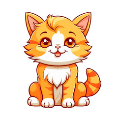 Cute happy cat vector clipart. Good for fashion fabrics, children’s clothing, T-shirts, postcards, email header, wallpaper, banner, events, covers, advertising, and more.