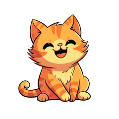 Cute ginger cat vector clipart. Good for fashion fabrics, children’s clothing, T-shirts, postcards, email header, wallpaper, banner, events, covers, advertising, and more.