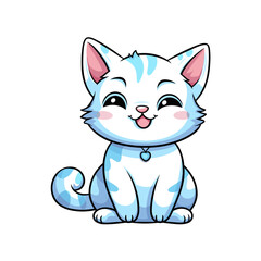 Cute happy cat vector clipart. Good for fashion fabrics, children’s clothing, T-shirts, postcards, email header, wallpaper, banner, events, covers, advertising, and more.