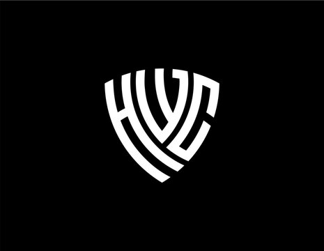 HWC creative letter shield logo design vector icon illustration