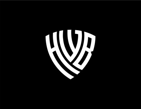 HWB creative letter shield logo design vector icon illustration