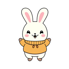 Cute bunny vector clipart. Good for fashion fabrics, children’s clothing, T-shirts, postcards, email header, wallpaper, banner, events, covers, advertising, and more.