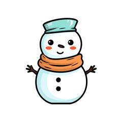 Cute snowman vector clipart. Good for fashion fabrics, children’s clothing, T-shirts, postcards, email header, wallpaper, banner, events, covers, advertising, and more.