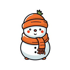 Cute snowman vector clipart. Good for fashion fabrics, children’s clothing, T-shirts, postcards, email header, wallpaper, banner, events, covers, advertising, and more.