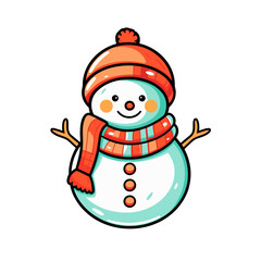 Snowman vector clipart. Good for fashion fabrics, children’s clothing, T-shirts, postcards, email header, wallpaper, banner, events, covers, advertising, and more.