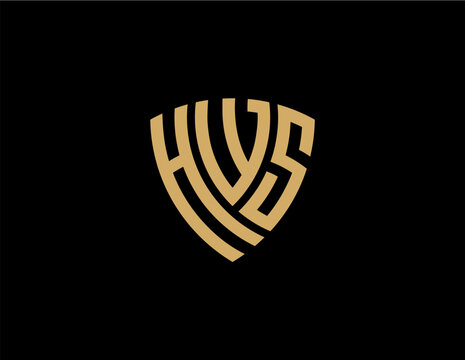 HWS creative letter shield logo design vector icon illustration