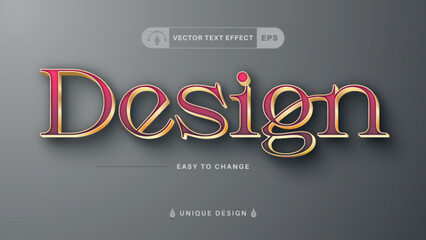 DESIGN - edit text effect, font style - obrazy, fototapety, plakaty