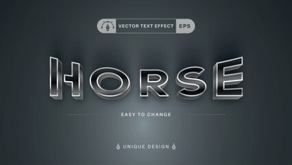 HORSE text effect editable plastic style text effect