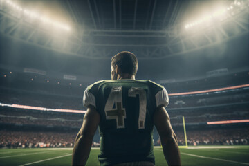 Professional American Football Player inside of Stadium Background Wallpaper
