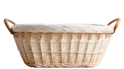 wicker basket transparent, white background, isolate, png - Powered by Adobe