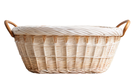 wicker basket transparent, white background, isolate, png