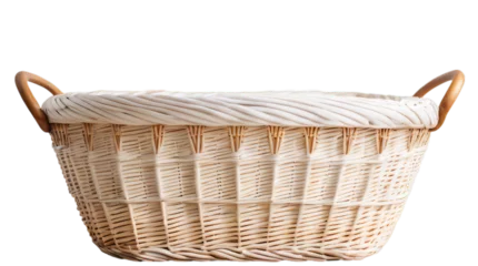 Rolgordijnen wicker basket transparent, white background, isolate, png © gunzexx