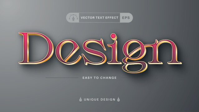 DESIGN - edit text effect, font style