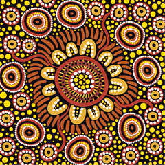 Painting with artistic dots from aboriginal origin