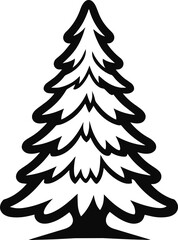 Obraz premium Christmas tree silhouette Illustration, Christmas Tree Ornaments, Christmas ClipArt, Pine Tree, New Year Tree
