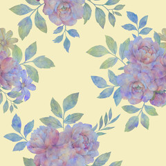 Colorful floral watercolor seamless pattern