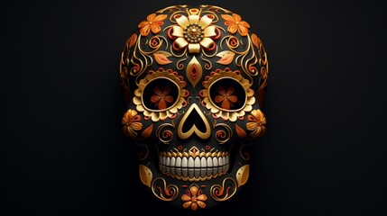 skull on black background generated by AI