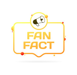 Fun fact sign. Flat, yellow, megaphone icon, fun fact icon. Vector icon