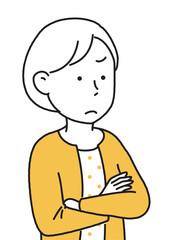 イライラする女性　シンプルイラスト