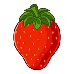 Vector strawberry fruit cartoon icon illustration. Food fruit icon concept isolated