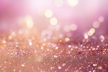 Abstract pink background bokeh gold glitter and shimmer.  - obrazy, fototapety, plakaty