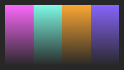four frames in synthwave gradients including pink, turquoise, orange, and electric blue--easily customized